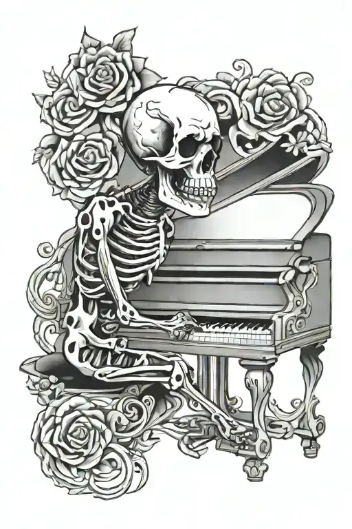 Playing Piano Skull