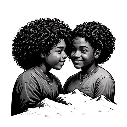 Curly Hair Friend W Straight Hair Friend Enjoy The Mountains