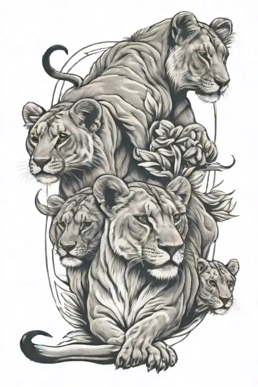 Lioness With 3 Cubs And The Words Protect What You Love