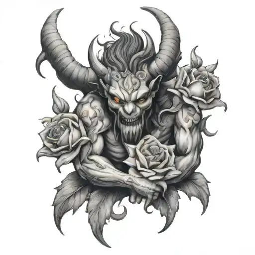 Demon Holding Flowers