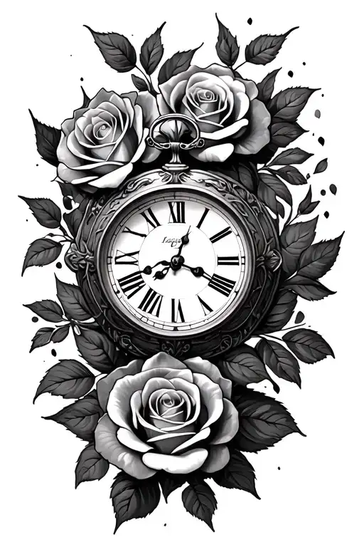 Clock And Roses