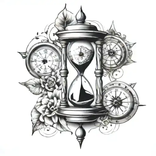 Hourglass And Compass