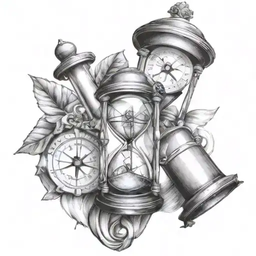 Hourglass And Compass