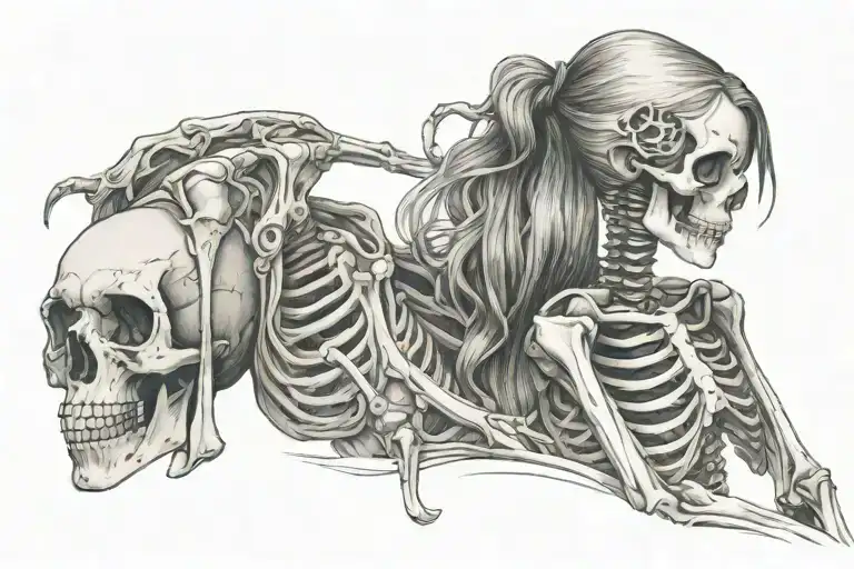Girl And Skeleton