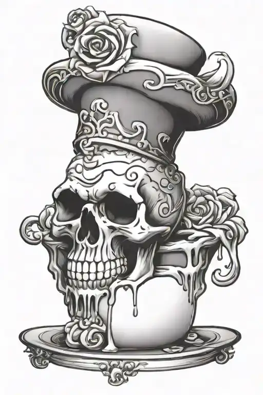 Skull Eating Cake Slice