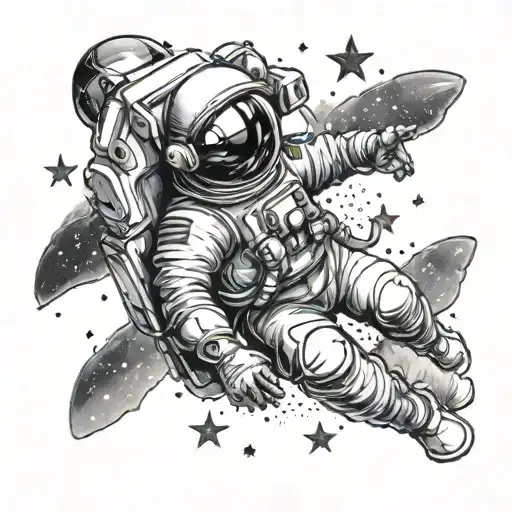 Astronaut Surrounded By Stars