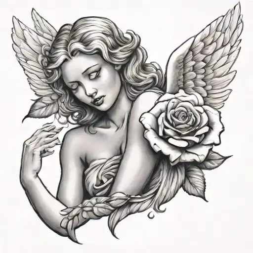 Angel With Rose