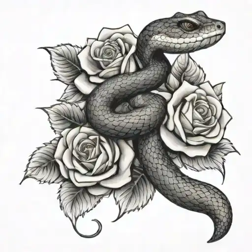 Snake And Roses