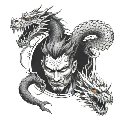 Dragon And Face Incorporated Representing The Client's