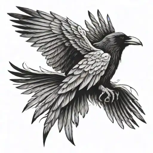 Raven With Outstretched Wings