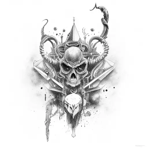 Black And Grey Chaotic Goth Sleeve