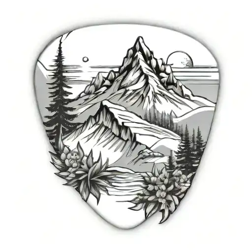 Mountain Guitar Pick