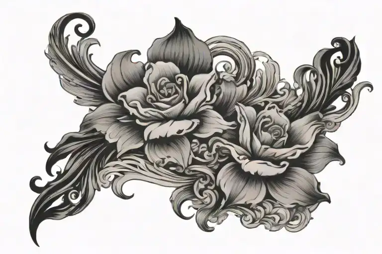 He Leads Me Beside Still Waters With Floral Waves Flowing