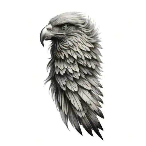 Realistic Eagle Wing Orientated Down