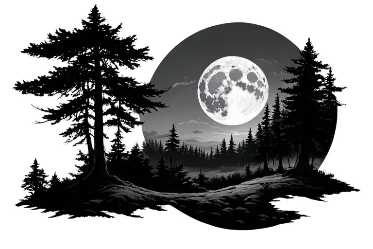 Forest Under A Full Moon
