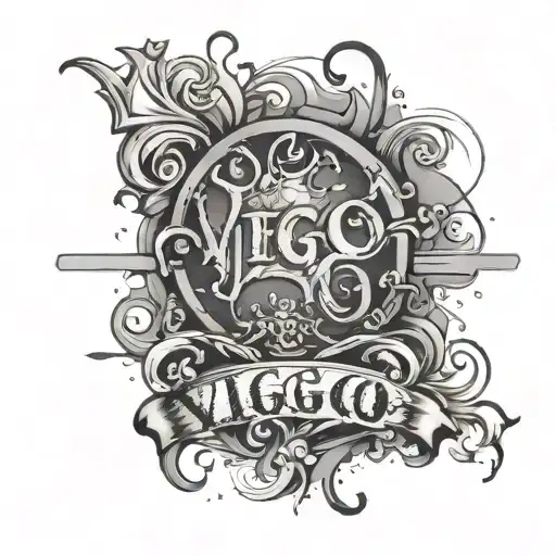 A Text With The Name Viggo With Color Splashes