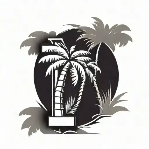 Letter T And Palm Tree