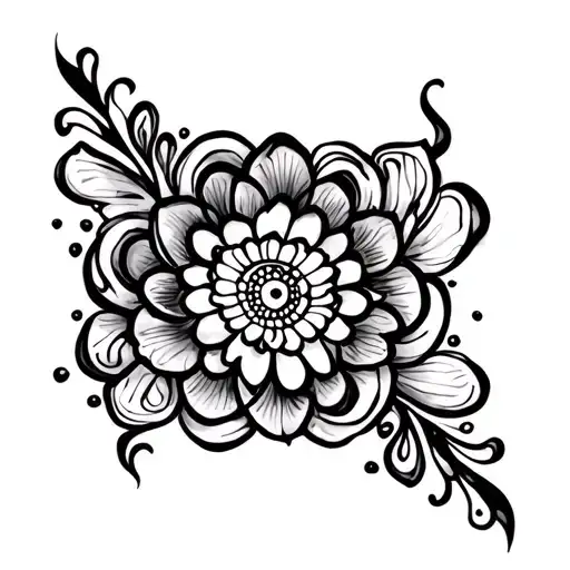 Smokey Henna Pattern On The Shoulder