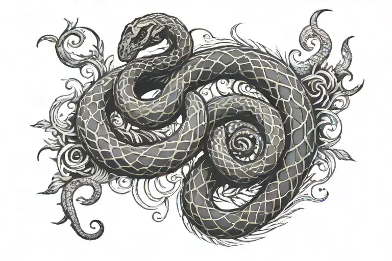 Snake Tramp Stamp Cyber Sigilism Style