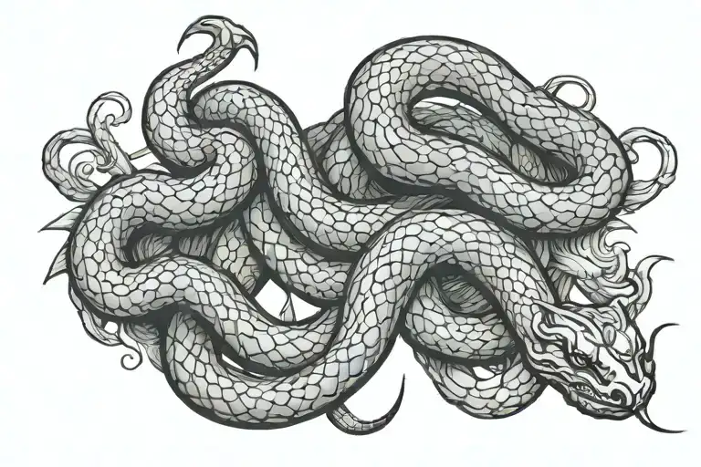 Snake Tramp Stamp Cyber Sigilism Style