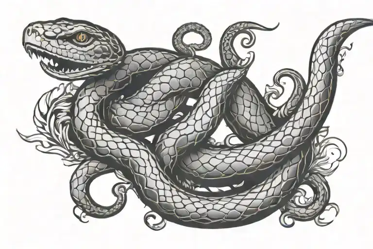 Snake Tramp Stamp Cyber Sigilism Style