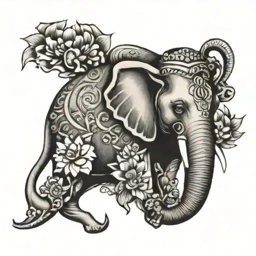 Sri Lanka Country With Elephant Head And A Lotus