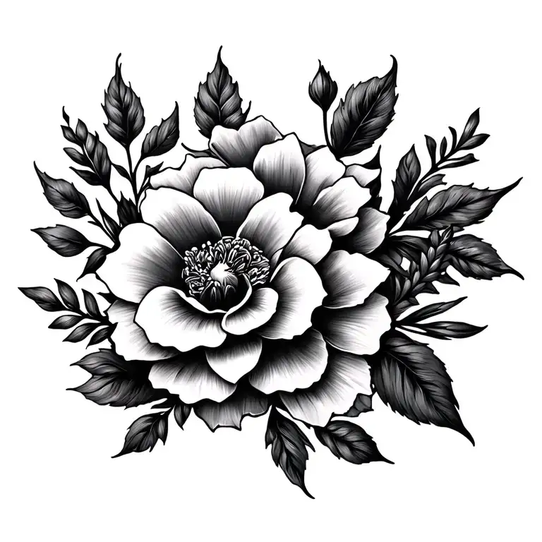 Floral Shoulder And Collar Bone Design