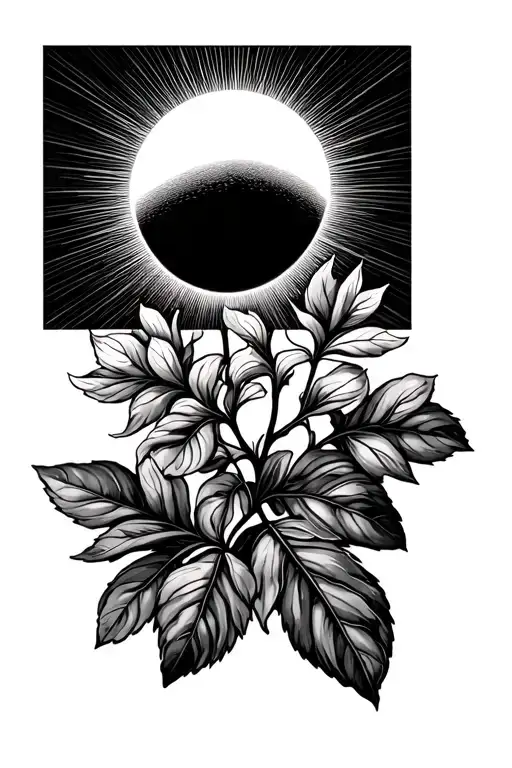 Sun Above Daphne Leaves Growing Together