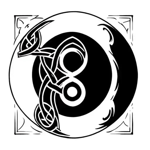Celtic Knot Surrounding Ying Yang Symbol