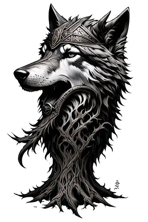 Viking Tree Of Life Wolf Helm Of Awe