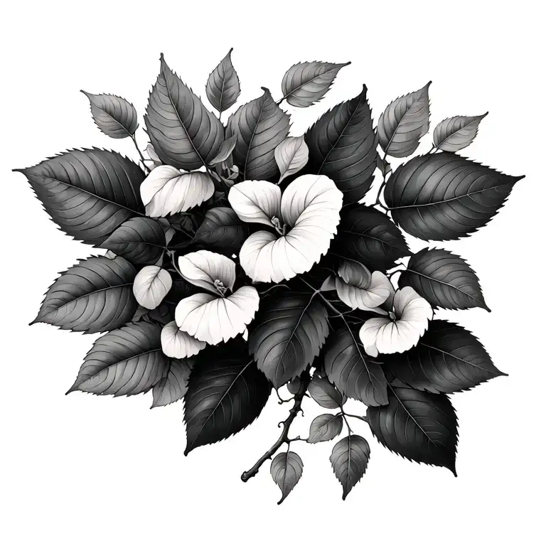 Banisteriopsis Capi Vine With Chacruna Leaves Intertwined