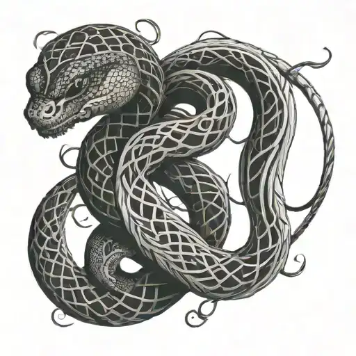 A Snake With A Slavic Ornament Behiend It