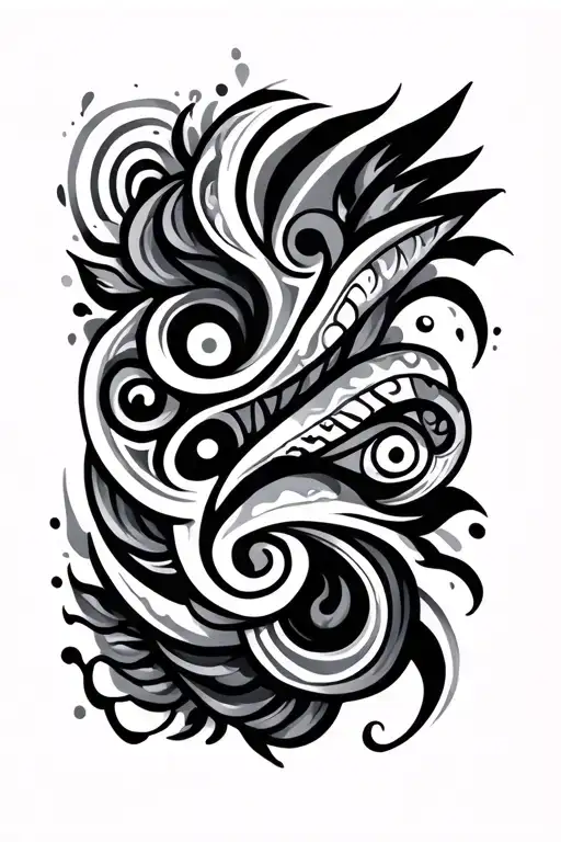 Minimalist And Psychedelic Form With A Maori Inspiration