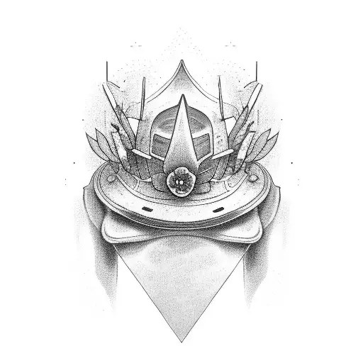 A Lys Flower Growing Out Of A Military Helmet