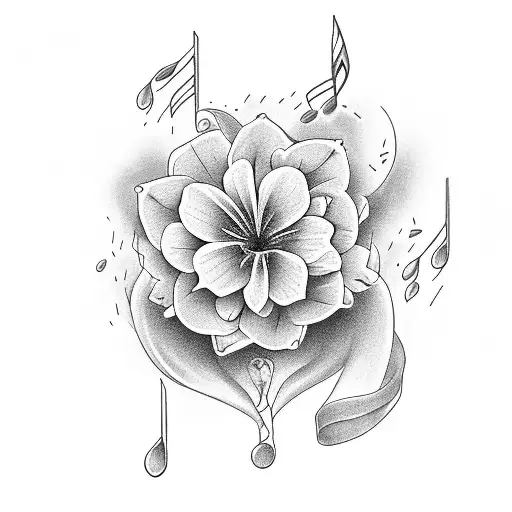 A Lys Flower Liberating Music Notes