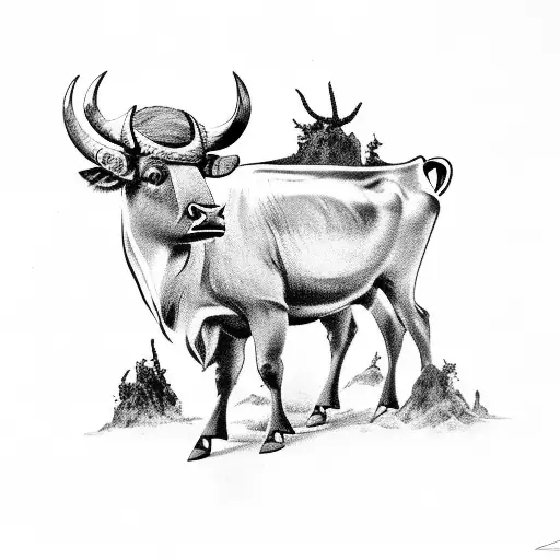 The Philippine Water Buffalo With Laurel Attached On Its Horns