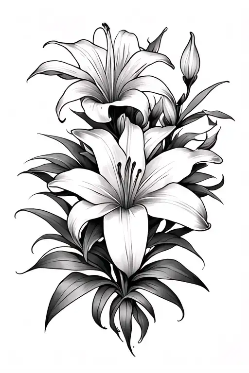 Simple Lily Flower Spine