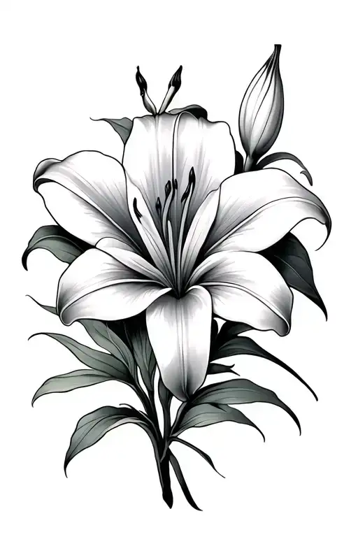 Simple Lily Flower Spine
