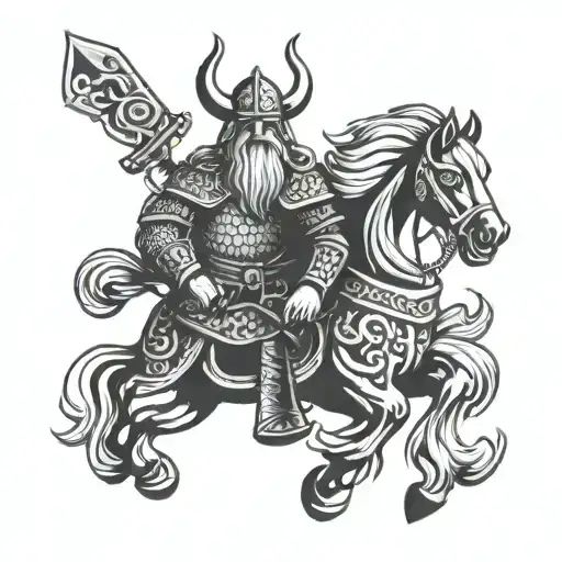Neo Trad Odin Viking Tattoo Design