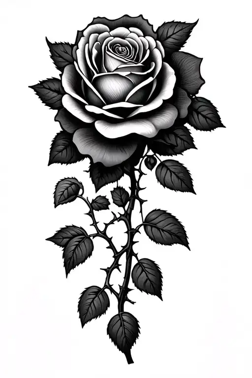 Wild Climbing Rose Vine With Roses And Thorns