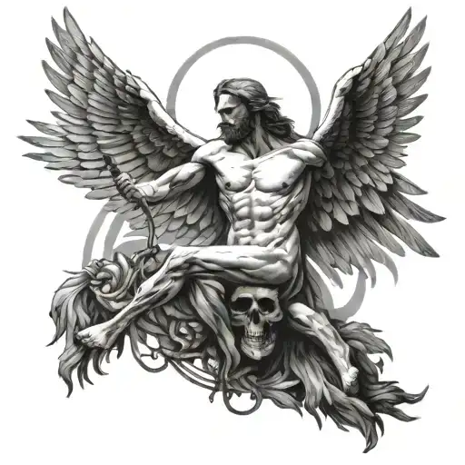 Have 1 Tattoo About Icarus With Memento Mori Symbol