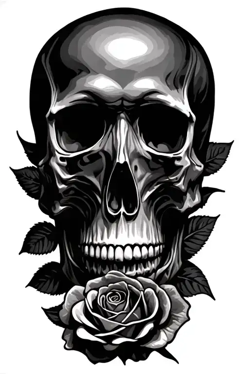 Forearm Tattoo Featuring Skulls Roses