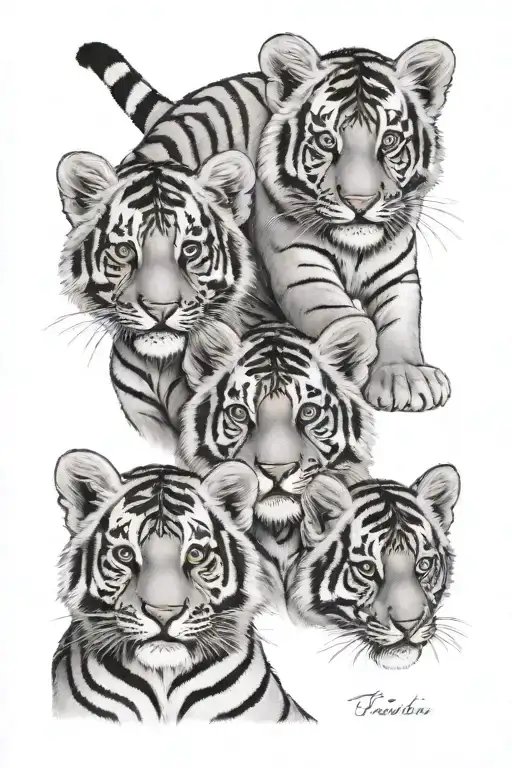 3 Tiger Cub Faces