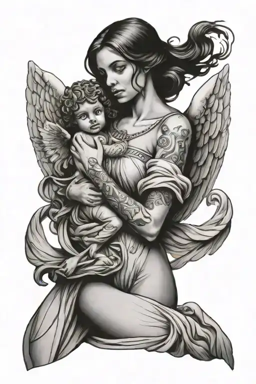 Female Angel Holding