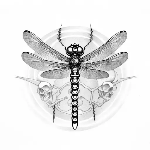 Dragonfly With Skull