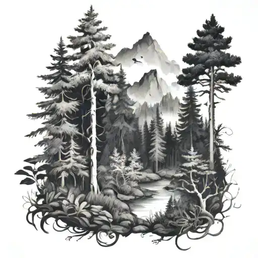 Forest Scene With A Hidden