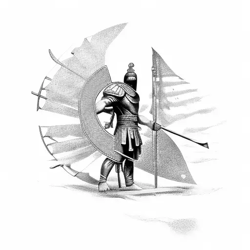 Greek Warrior Driving Chariot