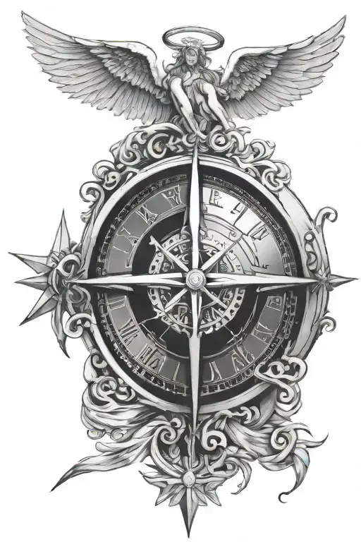 Angel Protects Compass Of Destiny