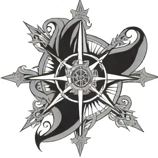 Anglican Compass Rose With Spiral Instead Of Mitre Hat