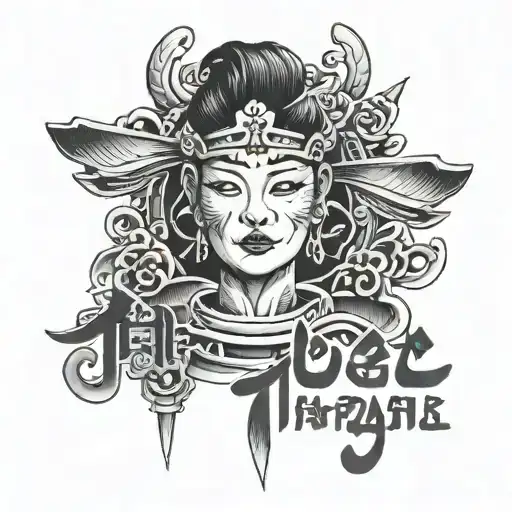 Japenese Neck Writing Quote Dont Trust Anyone